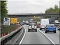 TQ4756 : Clockwise M25 Roadworks, Brasted Hill Road Bridge by David Dixon