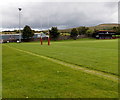 Rugby posts and pavilion in Brynmawr