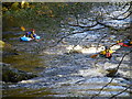 Youngsters learn to canoe near New Bridge