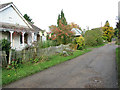 Path past cottages at West End, Geldeston