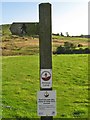 Fingerpost with access land marker, near Parkhouse Hill