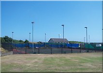 J6457 : Tennis Courts alongside Main Street, Cloughey by Eric Jones
