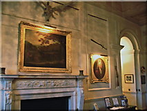 L9884 : Westport House - Entrance Hall - Antlers, Paintings & Fireplace  by Joseph Mischyshyn
