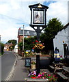 Pub sign and flowers, Bishops Lydeard