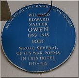 TA0389 : Blue Plaque to Wilfred Owen on Clifton Hotel by Christopher Hall