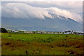 F6305 : Achill Island- Clouds, Mountain, Dwellings & Grassland by Joseph Mischyshyn