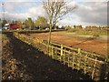ST6677 : Laid hedge, Lyde Green roundabout by Derek Harper