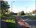 Bus lane and cycle lane on the road to Millbrook railway station, Southampton