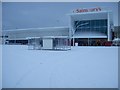 Snow logged car park