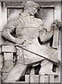 Relief sculpture, former Poplar Town Hall - Carpenter