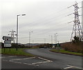 Power lines over M4 motorway junction 44, Llansamlet Swansea