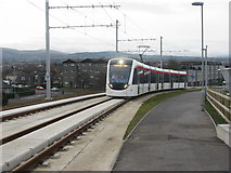 NT2071 : Tram heading into Edinburgh by M J Richardson