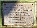 Peasholm Park - plaque to centenary tree