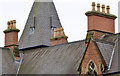 J3372 : Chimneys and chimney pots, Methodist College, Belfast by Albert Bridge
