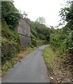 Large tank alongside a footpath and cycleway in Milford Haven