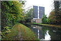 New River and large building