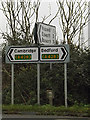 TL3359 : Roadsigns on St.Neots Road by Geographer