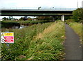 Notices alongside a riverside path, Dunwear