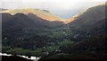 NY3307 : Grasmere and Dunmail Raise seen from the summit of Loughrigg by Graham Robson