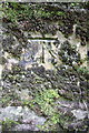 Benchmark on railway bridge abutment near Aysgarth Station