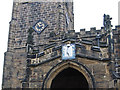 Royston - St John The Baptist Church - sundial and clock