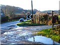 "Public Way" junction with road at Upwaltham