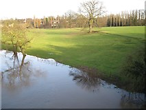 SP3065 : River Avon by Jephson's Farm, Warwick 2013, December 24, 13:25 by Robin Stott