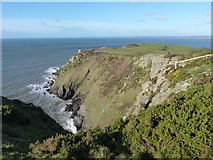 SX6739 : Cliff scenery from the coast path close to Whitechurch, on the way to Bolt Tail by Ruth Sharville