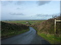 View down the hill from the junction with Jacobs Lane, Bolberry