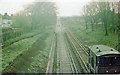 TQ1969 : SE from Gloucester Road up the railway on a wintry Sunday, 1977 by Ben Brooksbank