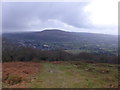 SO2916 : View down on Abergavenny from the Deri in winter by Jeremy Bolwell