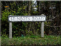 TL3759 : St.Neots Road sign by Geographer
