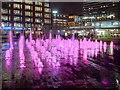SJ8498 : Piccadilly Gardens Fountains at Christmas (2) by David Dixon
