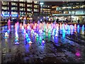 SJ8498 : Piccadilly Gardens Fountains at Christmas (4) by David Dixon