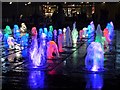 SJ8498 : Piccadilly Gardens Fountains at Christmas (7) by David Dixon