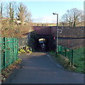 West side of a railway underpass near the site of Ashley Hill station, Bristol