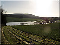 TQ5365 : River Darent in flood, south of Eynsford by Stephen Craven