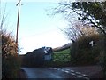 Farm gate at a junction near East Cornworthy