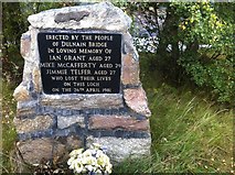 NH8609 : Memorial on the shore of Loch Alvie by Darrin Antrobus