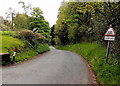 Exaggerated depiction on a Cinder Hill road sign, St Briavels