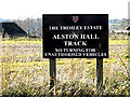 Alston Hall Track sign