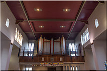 TQ2995 : Organ Pipes, St Thomas's Church, Prince George Avenue, London N14 by Christine Matthews