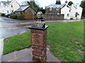 Wesley bust on the village green in Devauden