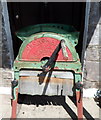 SO1520 : Unchokable root cutter on display outside Llangynidr post office by Jaggery