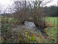 Looking downstream from a bridge over the River Yeo at Orleigh Mills