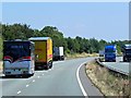 SP7179 : Passing a Layby on the Eastbound A14 by David Dixon
