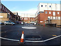 Mini-roundabout in the Royal Gwent Hospital site, Newport