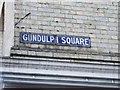 Vintage street nameplate, Gundulph Square, Rochester