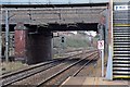 Signals behind the bridge, West Allerton railway station