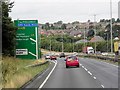 Westbound A14 approaching Junctions 4 and 3